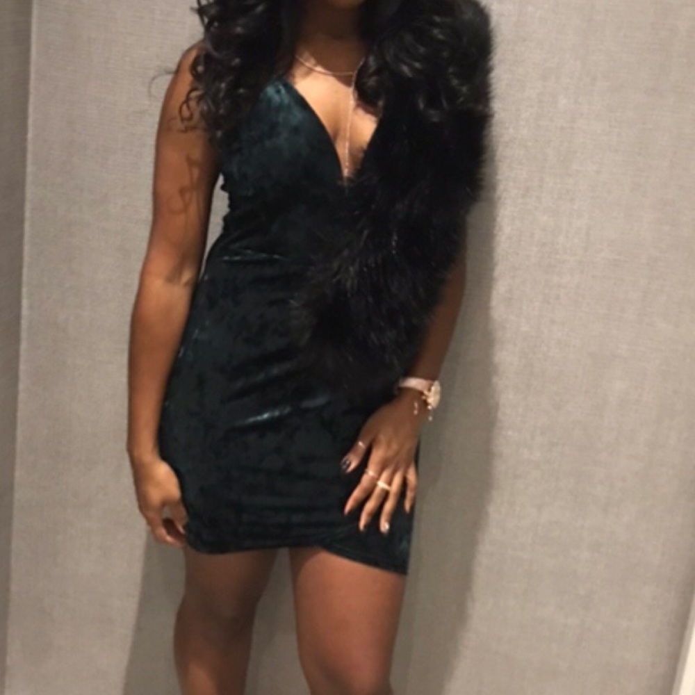Velvet Emerald mini dress